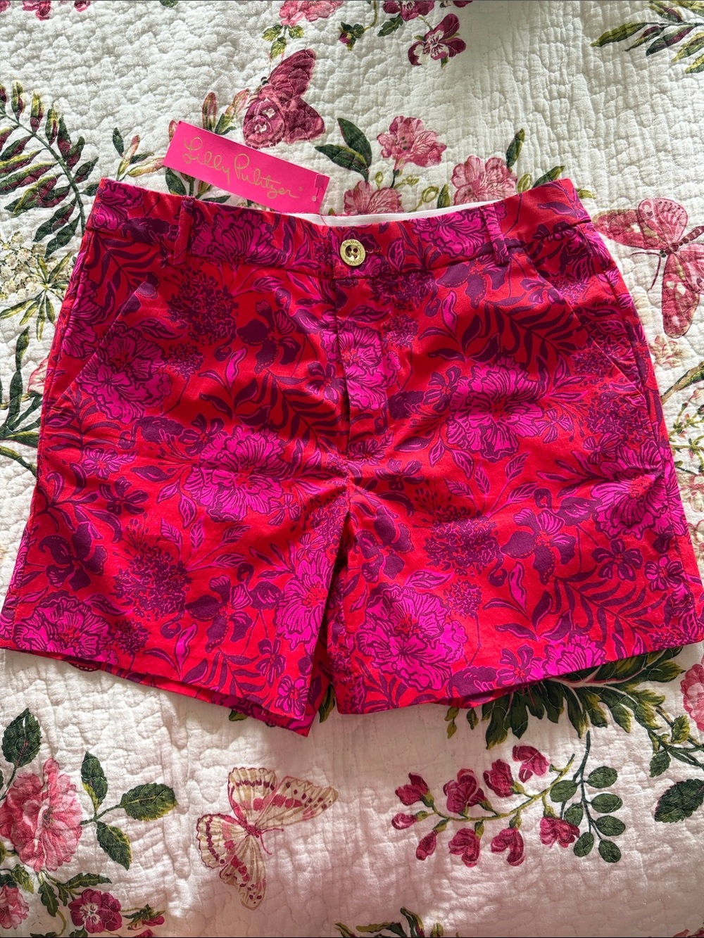 Lilly Pulitzer Hot Pink, Red, & Magenta Floral Shorts